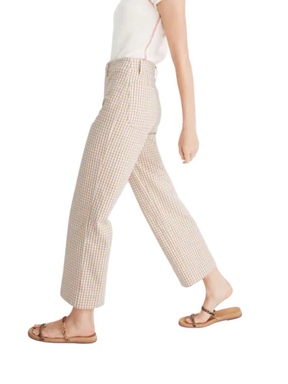MADEWELL Gingham Check Slim Emmet Wide Leg Pants Size 29 - Picture 3 of 15